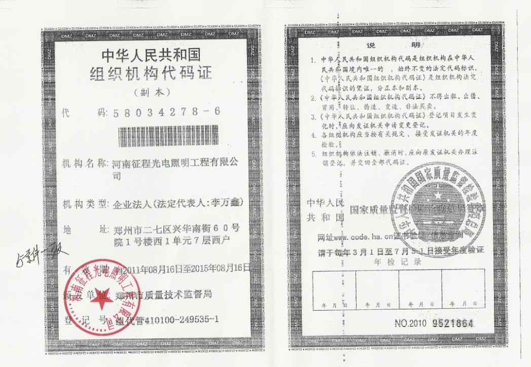 机构代码证